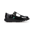 Kickers Zapatos De Charol Negros Junior Con Tira En Forma De T