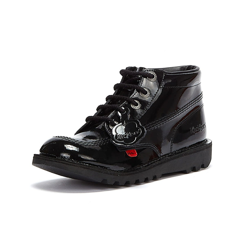 Kickers Youth Kick Hi Negro Patente