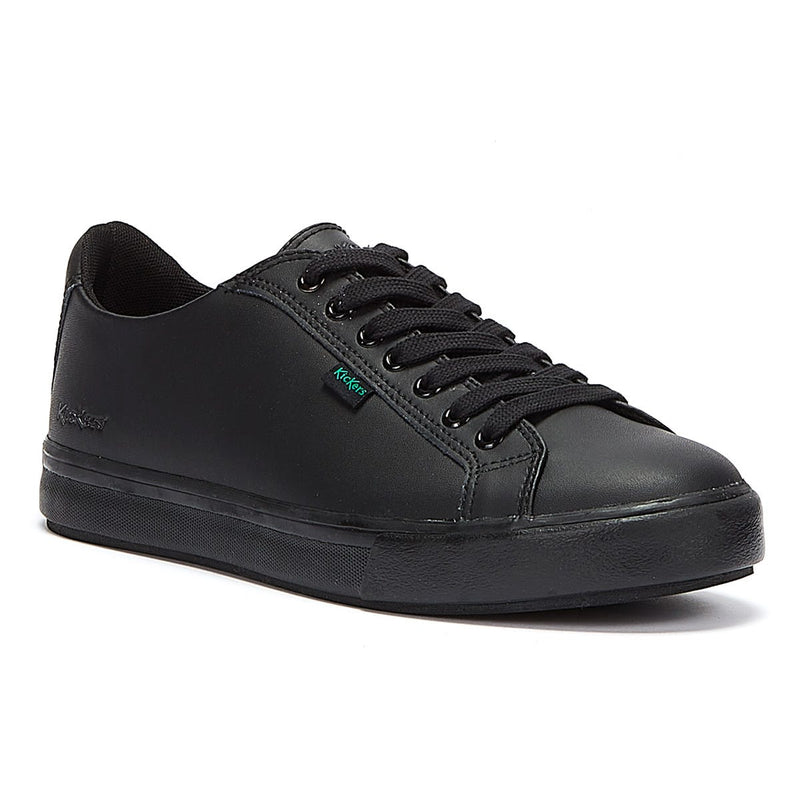 Kickers Zapatillas De Cuero Negro Con Cordones Tovni Lacer