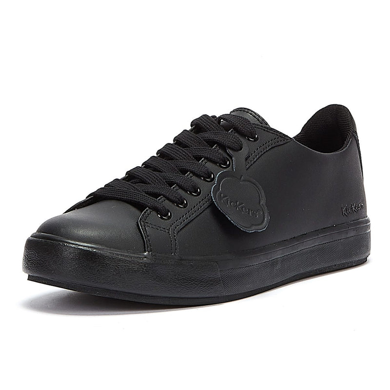 Kickers Zapatillas De Cuero Negro Con Cordones Tovni Lacer