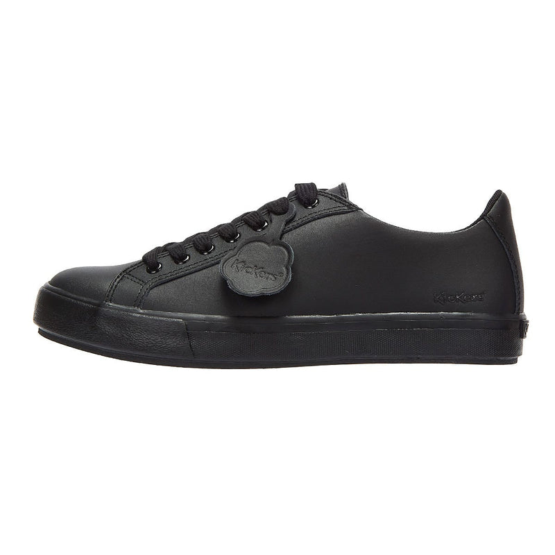 Kickers Zapatillas De Cuero Negro Con Cordones Tovni Lacer