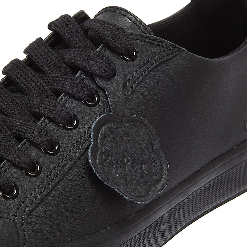 Kickers Zapatillas De Cuero Negro Con Cordones Tovni Lacer