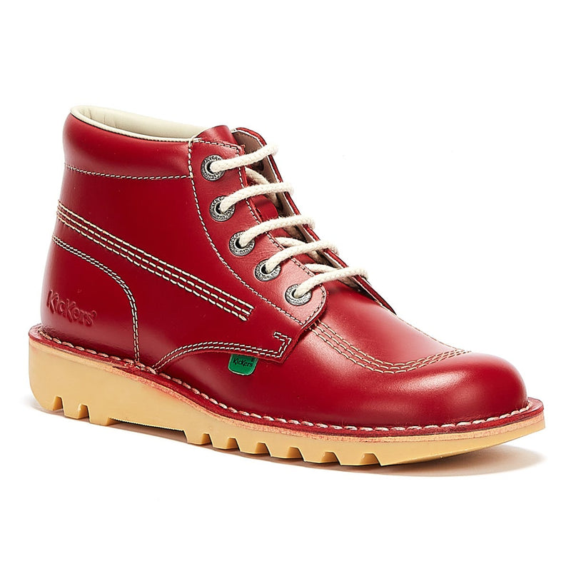 Kickers Botas De Cuero Rojas Para Hombre Kick Hi