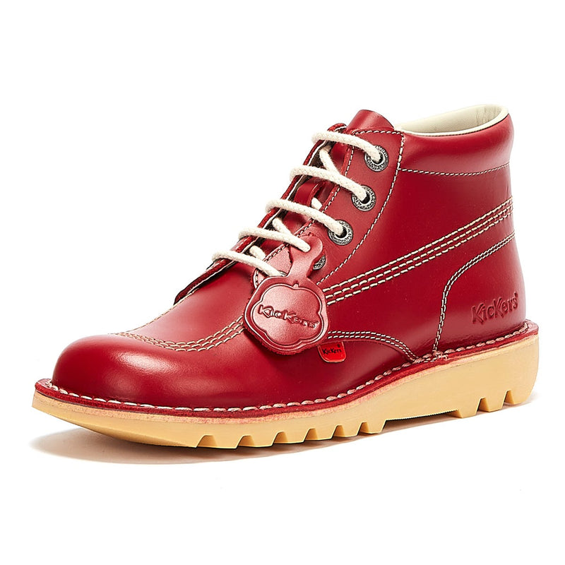 Kickers Botas De Cuero Rojas Para Hombre Kick Hi