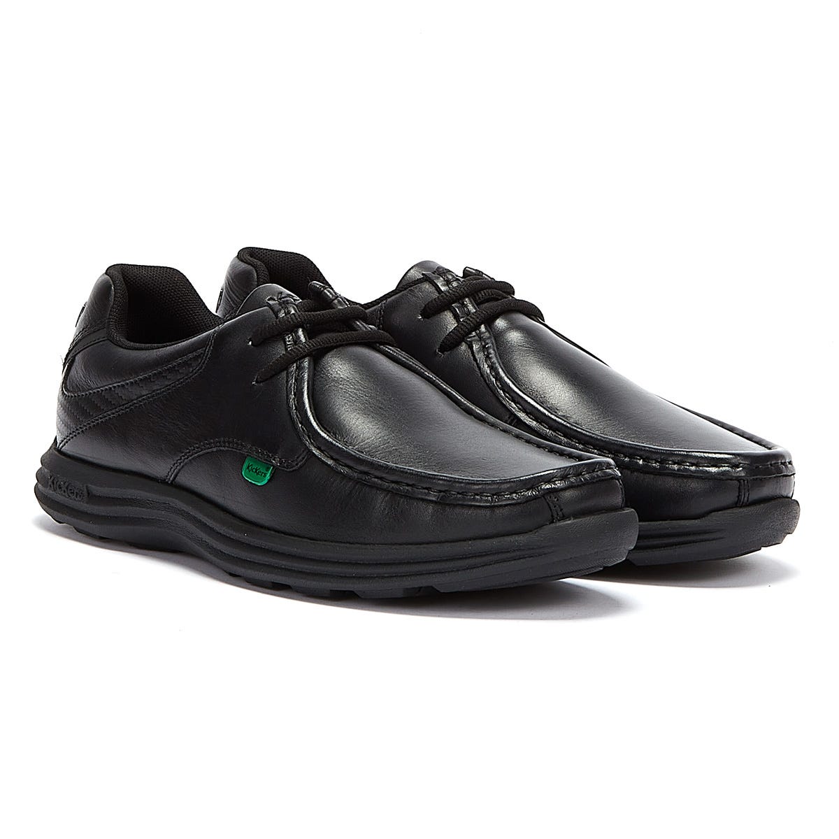 Kickers Zapatos De Cuero Negro Con Cordones Para Hombre Reasan Lace