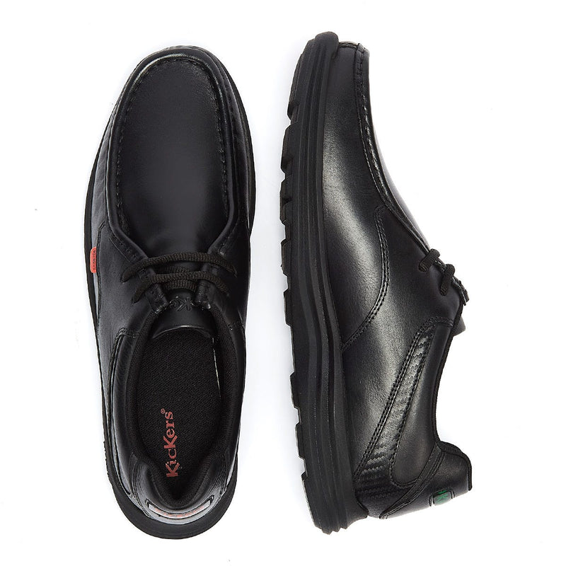 Kickers Zapatos De Cuero Negro Con Cordones Para Hombre Reasan Lace