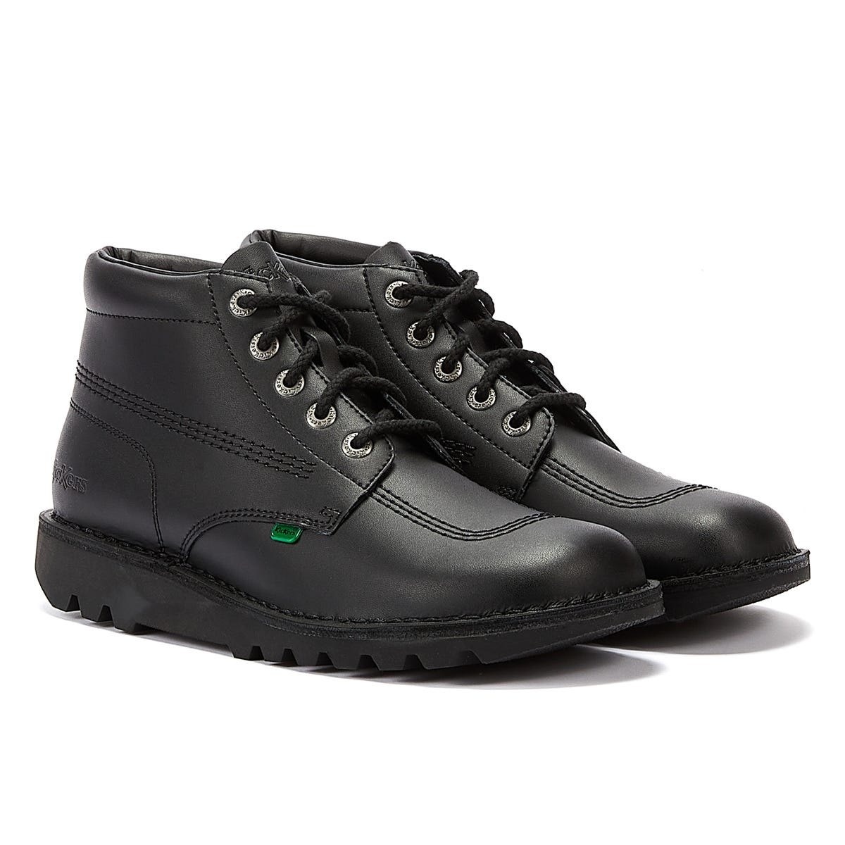 Kickers Botines De Tobillo De Cuero Negro Para Hombres Kick Hi