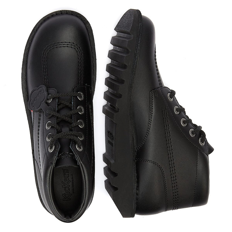 Kickers Botines De Tobillo De Cuero Negro Para Hombres Kick Hi