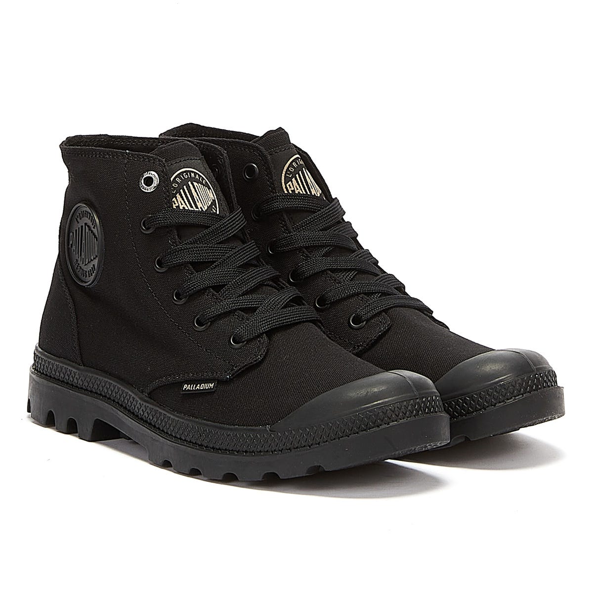 Palladium Botas Negras De Lona Pampa Hi Mono Chrome