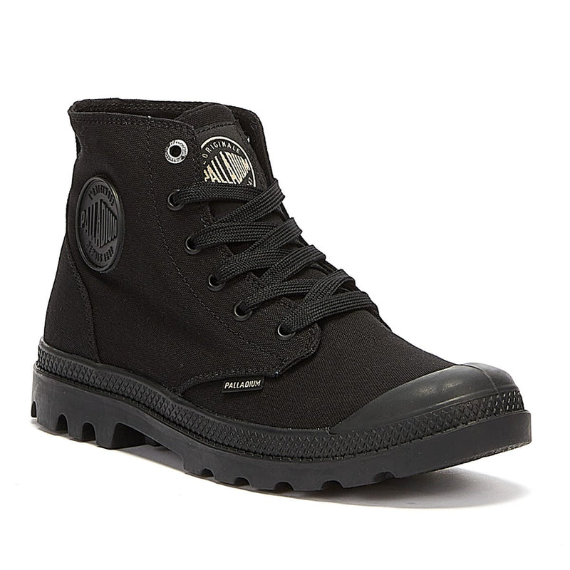 Palladium Botas Negras De Lona Pampa Hi Mono Chrome