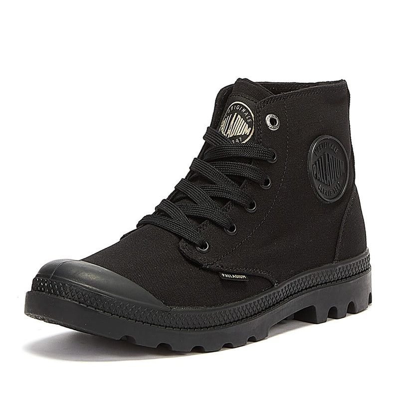 Palladium Botas Negras De Lona Pampa Hi Mono Chrome