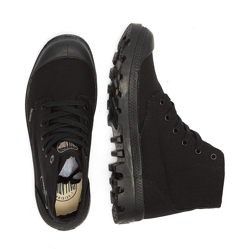 Palladium Botas Negras De Lona Pampa Hi Mono Chrome