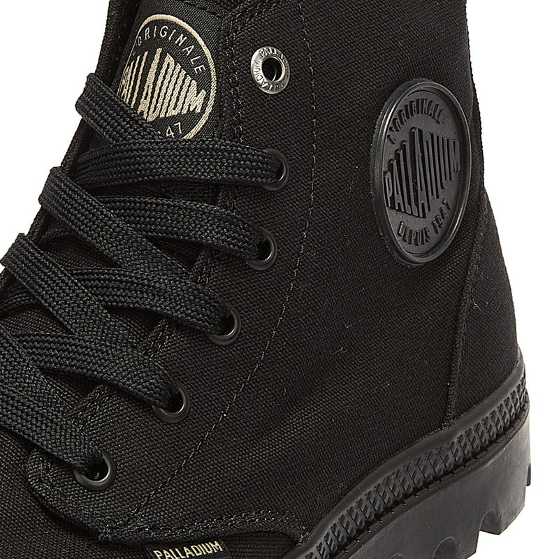 Palladium Botas Negras De Lona Pampa Hi Mono Chrome