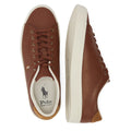 Ralph Lauren Zapatillas De Cuero Para Hombres De Longwood En Color Marrón Claro