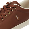 Ralph Lauren Zapatillas De Cuero Para Hombres De Longwood En Color Marrón Claro