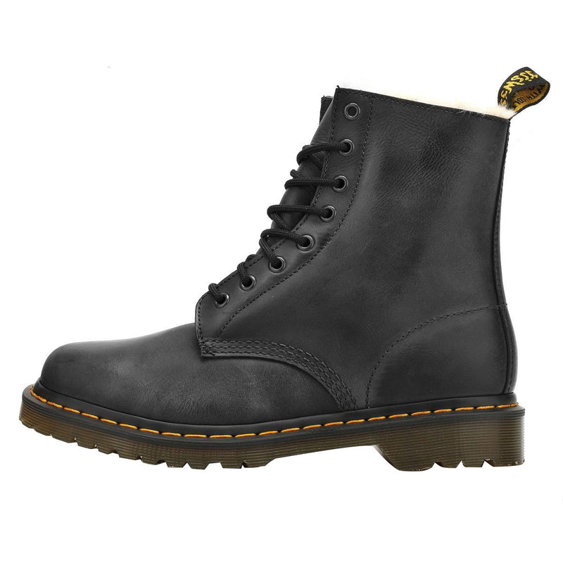 Dr. Martens Serena Botas Negras De Cuero Wyoming Pulido Para Mujer