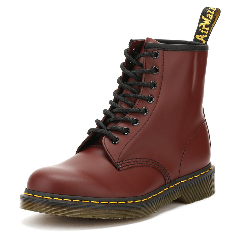 Dr. Martens 1460 Botas De Cuero Rojo Cereza Liso Para Mujer