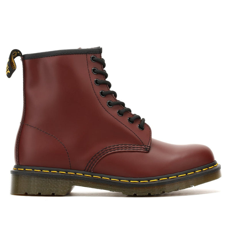 Dr. Martens 1460 Botas De Cuero Rojo Cereza Liso Para Mujer