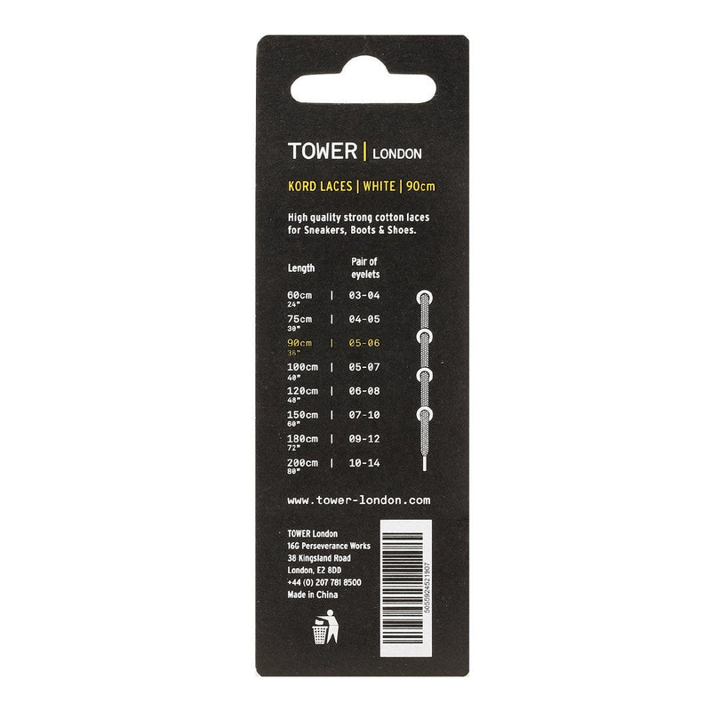 TOWER London Cordones Kord Blancos (90cm)