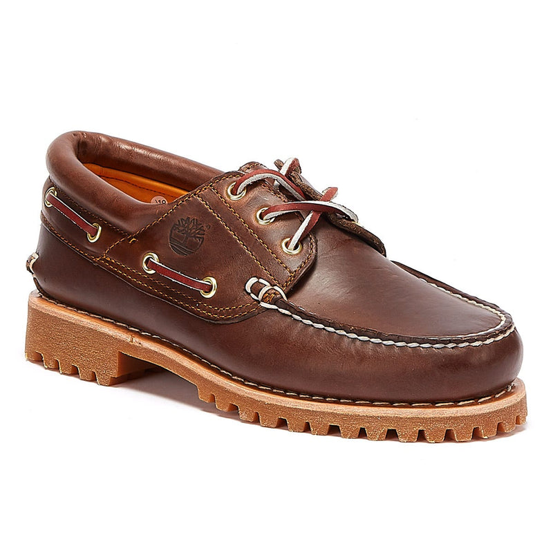 Timberland Zapatos Clásicos De Barco Marrón Para Hombres Con 3 Ojales Tradicionales